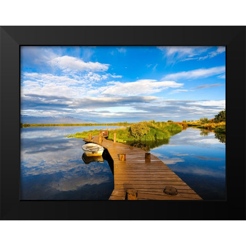 View over Skjalfandi Bay close to Husavik. Europe- Iceland Black Modern Wood Framed Art Print by Zwick, Martin