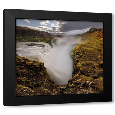 Gullfoss waterfall on the southern coast of Iceland Black Modern Wood Framed Art Print by Steve Mohlenkamp