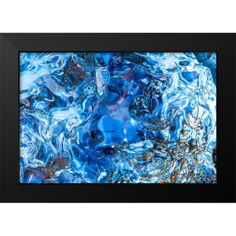 Abstract ice patterns background Diamond Beach Jokulsarlon Glacier Lagoon Vatnajokull National Park Black Modern Wood Framed Art Print by Perry, William