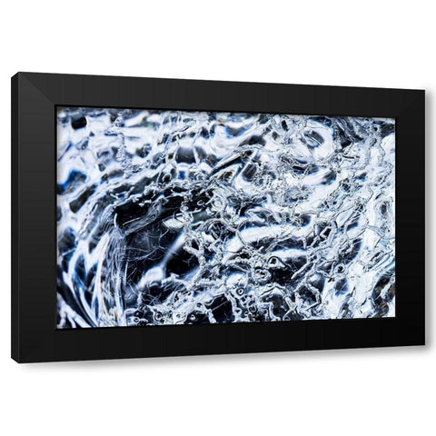Abstract ice patterns background Diamond Beach Jokulsarlon Glacier Lagoon Vatnajokull National Park Black Modern Wood Framed Art Print by Perry, William