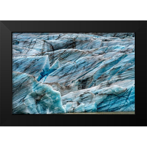 Blue Large Svinafellsjokull Glacier Brown Lagoon-Vatnajokull National Park-Iceland Black Modern Wood Framed Art Print by Perry, William