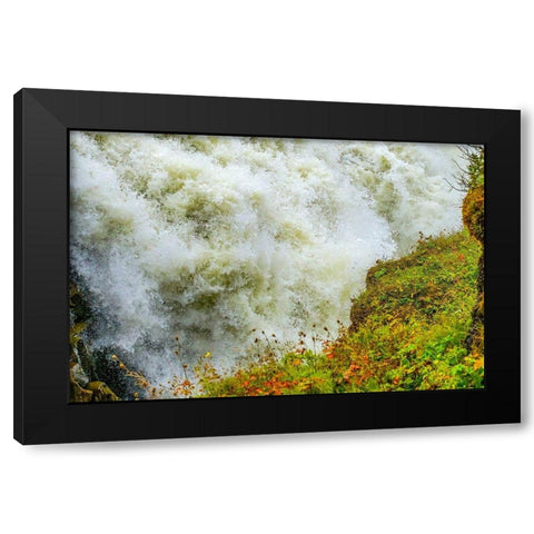 Enormous Gullfoss Waterfall Golden Falls Golden Circle-Iceland One of largest waterfalls in Europe Black Modern Wood Framed Art Print with Double Matting by Perry, William