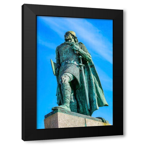 Leifur Eriksson Statue Highest Hill-Reykjavik-Iceland  Black Modern Wood Framed Art Print with Double Matting by Perry, William