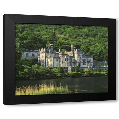 Ireland, Galway, Connemara The Kylemore Abbey Black Modern Wood Framed Art Print with Double Matting by Flaherty, Dennis