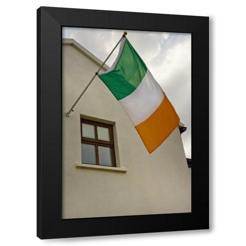 Ireland, Dooagh The flag of Ireland Black Modern Wood Framed Art Print with Double Matting by Kaveney, Wendy