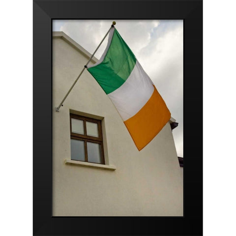 Ireland, Dooagh The flag of Ireland Black Modern Wood Framed Art Print by Kaveney, Wendy