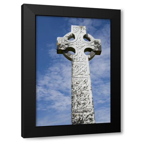 Ireland, Mayo, Turlough White Celtic cross Black Modern Wood Framed Art Print with Double Matting by Kaveney, Wendy