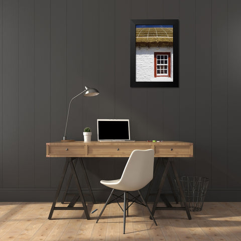 Ireland Replica of a thatched-roof cottage Black Modern Wood Framed Art Print by Kaveney, Wendy