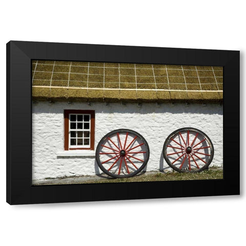 Ireland, Gleann Cholm Chille Tatch-roof cottage Black Modern Wood Framed Art Print with Double Matting by Kaveney, Wendy
