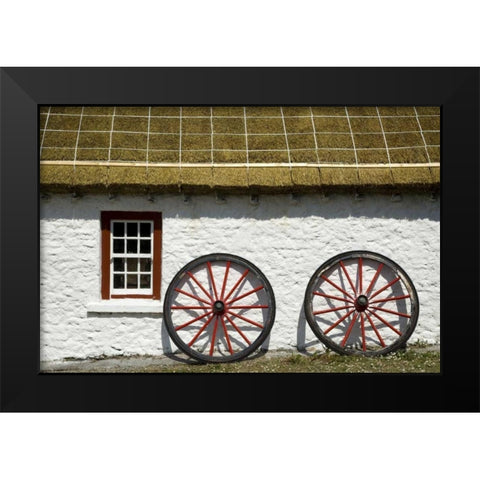 Ireland, Gleann Cholm Chille Tatch-roof cottage Black Modern Wood Framed Art Print by Kaveney, Wendy
