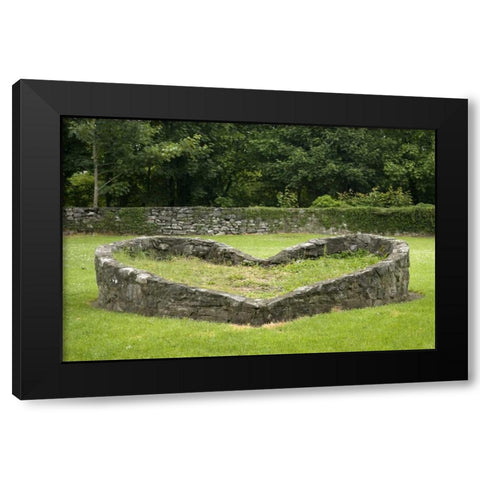 Ireland, Kinvara A heart-shaped stone wall Black Modern Wood Framed Art Print with Double Matting by Kaveney, Wendy