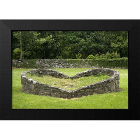 Ireland, Kinvara A heart-shaped stone wall Black Modern Wood Framed Art Print by Kaveney, Wendy