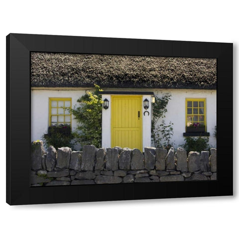Ireland, Ballyvaughan Thatched-roof house Black Modern Wood Framed Art Print with Double Matting by Kaveney, Wendy