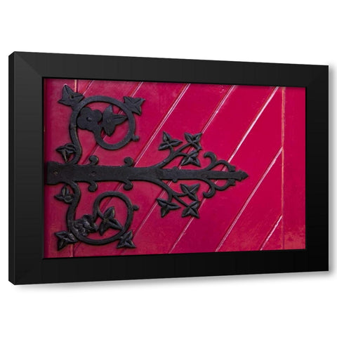 Ireland, Ennis Close up of door hing detail Black Modern Wood Framed Art Print with Double Matting by Kaveney, Wendy