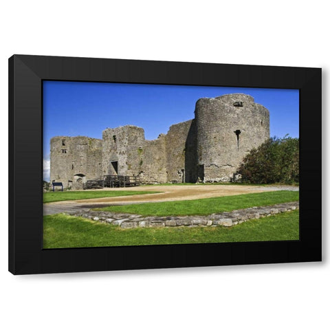 Ireland, View of Roscommon Castle Black Modern Wood Framed Art Print with Double Matting by Flaherty, Dennis