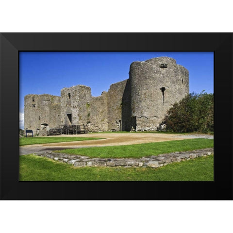 Ireland, View of Roscommon Castle Black Modern Wood Framed Art Print by Flaherty, Dennis