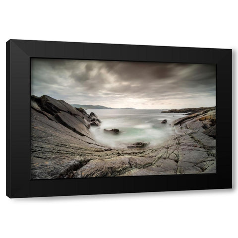 Europe-Ireland-Eyeries-Landscape with the Beara Bowl rock formation Black Modern Wood Framed Art Print with Double Matting by Jaynes Gallery