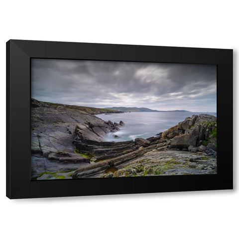 Europe-Ireland-Eyeries-Landscape with the Beara Bowl rock formation Black Modern Wood Framed Art Print with Double Matting by Jaynes Gallery