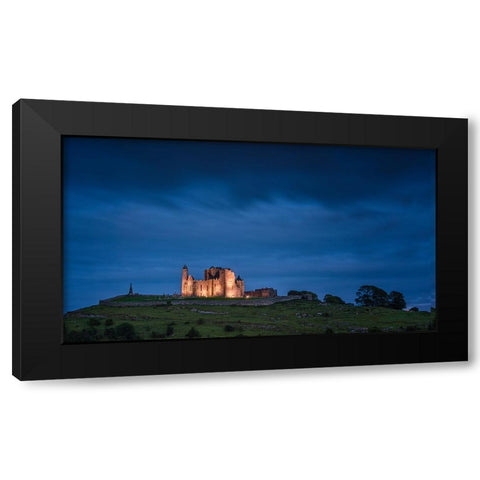 Europe-Ireland-Cashel-Rock of Cashel ruins at sunset Black Modern Wood Framed Art Print by Jaynes Gallery