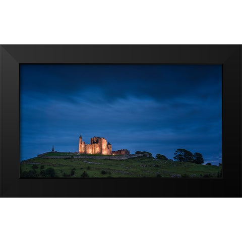 Europe-Ireland-Cashel-Rock of Cashel ruins at sunset Black Modern Wood Framed Art Print by Jaynes Gallery