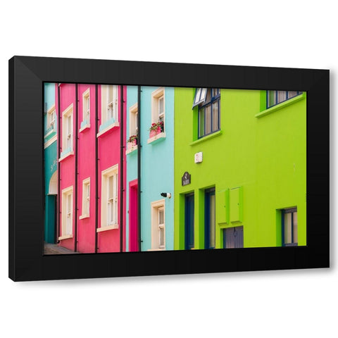 Europe-Ireland-Kinsale-Exterior of colorful buildings Black Modern Wood Framed Art Print with Double Matting by Jaynes Gallery