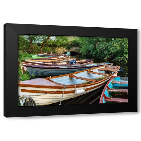 Old wooden boats in Killarney National Park-Ireland Black Modern Wood Framed Art Print with Double Matting by Haney, Chuck