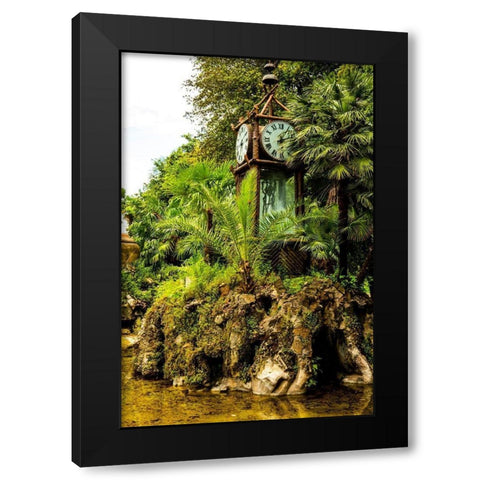 Italy-Rome Pincio-Pincian Hill-Villa Borghese Gardens-Clepsydra-Orologio ad Acqua-Water Clock  Black Modern Wood Framed Art Print by Jones, Alison