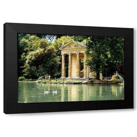 Italy-Rome Pincio (Pincian Hill)-Villa Borghese Garden-Laghetto de Villa Borghese Black Modern Wood Framed Art Print with Double Matting by Jones, Alison