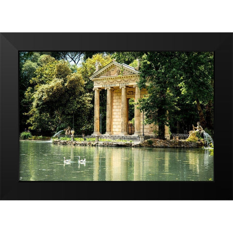 Italy-Rome Pincio (Pincian Hill)-Villa Borghese Garden-Laghetto de Villa Borghese Black Modern Wood Framed Art Print by Jones, Alison