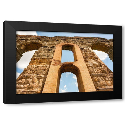 Italy-Rome Parc of the Aqueducts (Parco degli Acquedotti)-Acqua Claudio Black Modern Wood Framed Art Print by Jones, Alison