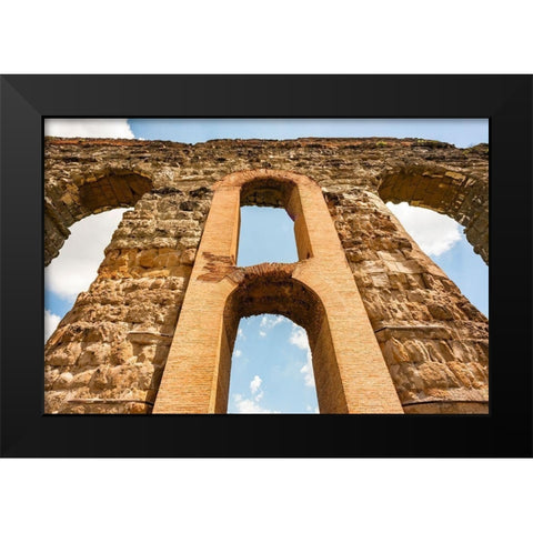 Italy-Rome Parc of the Aqueducts (Parco degli Acquedotti)-Acqua Claudio Black Modern Wood Framed Art Print by Jones, Alison