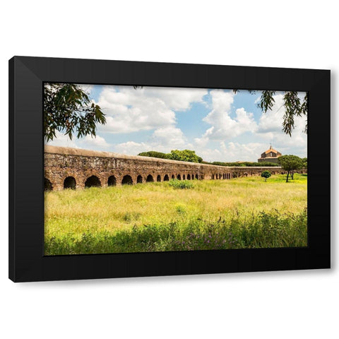 Italy-Rome Parc of the Aqueducts (Parco degli Acquedotti),Acquedotto Felice Black Modern Wood Framed Art Print with Double Matting by Jones, Alison