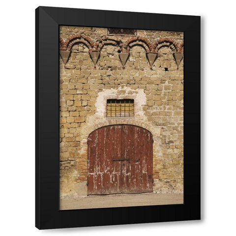 Italy, Buonconvento Wooden fortified gate Black Modern Wood Framed Art Print with Double Matting by Flaherty, Dennis