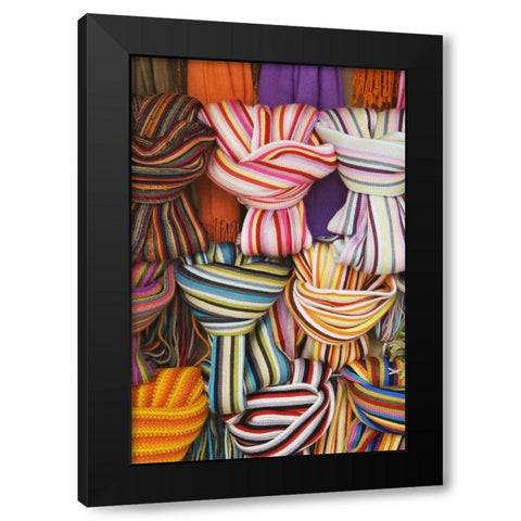 Italy, Pisa Scarves for sale at a market Black Modern Wood Framed Art Print with Double Matting by Flaherty, Dennis