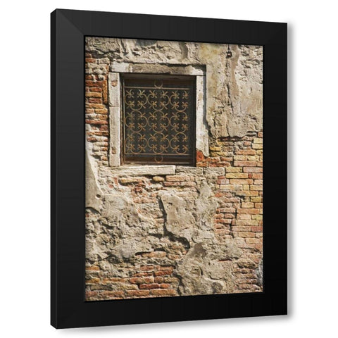 Italy, Venice Ornate metalwork window Black Modern Wood Framed Art Print with Double Matting by Flaherty, Dennis