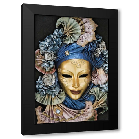 Italy, Venice A Venetian paper Mache mask Black Modern Wood Framed Art Print by Flaherty, Dennis