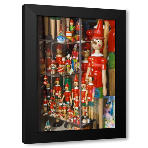 Italy, Tuscany, Collodi Pinocchio puppets Black Modern Wood Framed Art Print with Double Matting by Lord, Fred