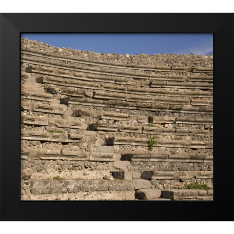 Italy, Campania, Pompeii Small Theater seating Black Modern Wood Framed Art Print by Kaveney, Wendy