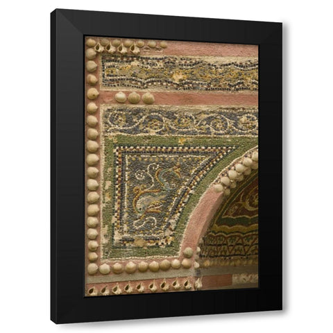 Italy, Pompeii Mosaic with inlaid shells Black Modern Wood Framed Art Print with Double Matting by Kaveney, Wendy