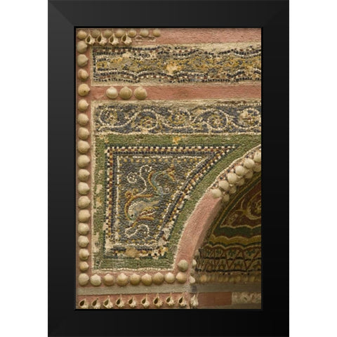 Italy, Pompeii Mosaic with inlaid shells Black Modern Wood Framed Art Print by Kaveney, Wendy