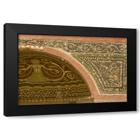 Italy, Pompeii Mosaic with inlaid shells Black Modern Wood Framed Art Print with Double Matting by Kaveney, Wendy