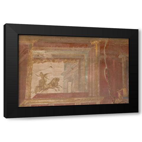 Italy, Campania, Pompeii Fresco in the Macellum Black Modern Wood Framed Art Print by Kaveney, Wendy
