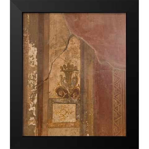 Italy, Campania Fresco in the ruins of Pompeii Black Modern Wood Framed Art Print by Kaveney, Wendy