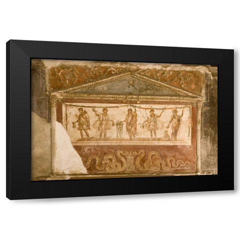 Italy, Campania, Pompeii House and caupona Black Modern Wood Framed Art Print with Double Matting by Kaveney, Wendy
