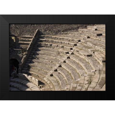 Italy, Campania, Pompeii Small Theater seating Black Modern Wood Framed Art Print by Kaveney, Wendy