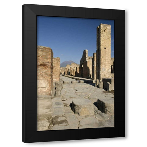 Italy, Campania, Pompeii Streets of city ruins Black Modern Wood Framed Art Print with Double Matting by Kaveney, Wendy