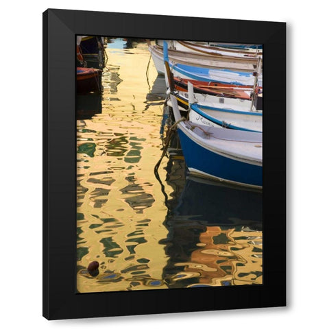 Italy, Camogli Abstract reflections on water Black Modern Wood Framed Art Print with Double Matting by Kaveney, Wendy