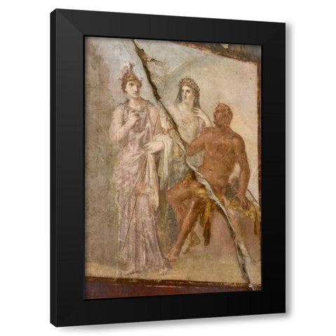 Italy, Campania Fresco in the Hall of Augustals Black Modern Wood Framed Art Print by Kaveney, Wendy