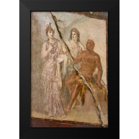 Italy, Campania Fresco in the Hall of Augustals Black Modern Wood Framed Art Print by Kaveney, Wendy