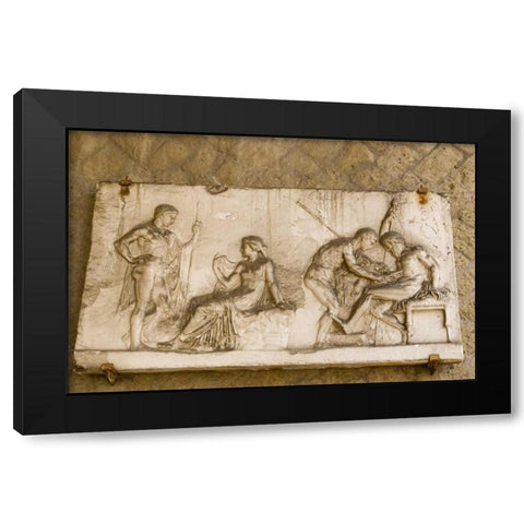 Italy, Herculaneum The relief of Telephus Black Modern Wood Framed Art Print by Kaveney, Wendy